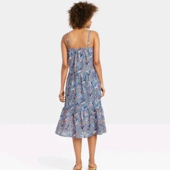 Women's Sleeveless Tiered A-Line Dress Knox Rose Blue Size 2X - Picture 3 of 10